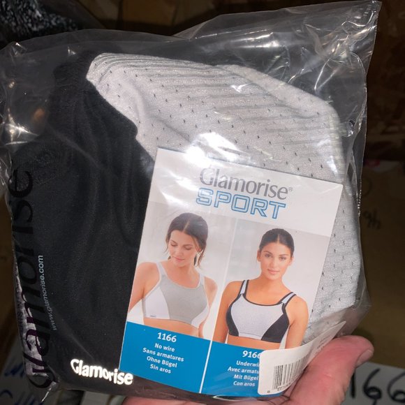 Set of 3! 32F Glamorise SPORT Bra (DOUBLE-LAYER) Wicking (UNDERWIRED) WHITE NEW - Picture 12 of 15